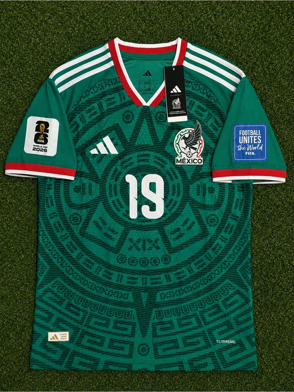 Adidas Men’s Home Mexico Green G.Mora #19 Player Version Soccer Jersey